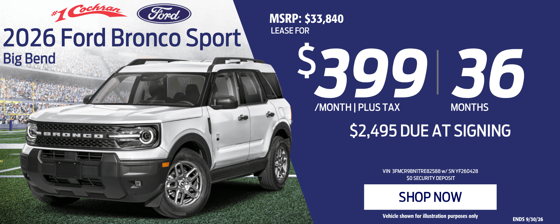 Sept 2026 Bronco Sport Lease Offer