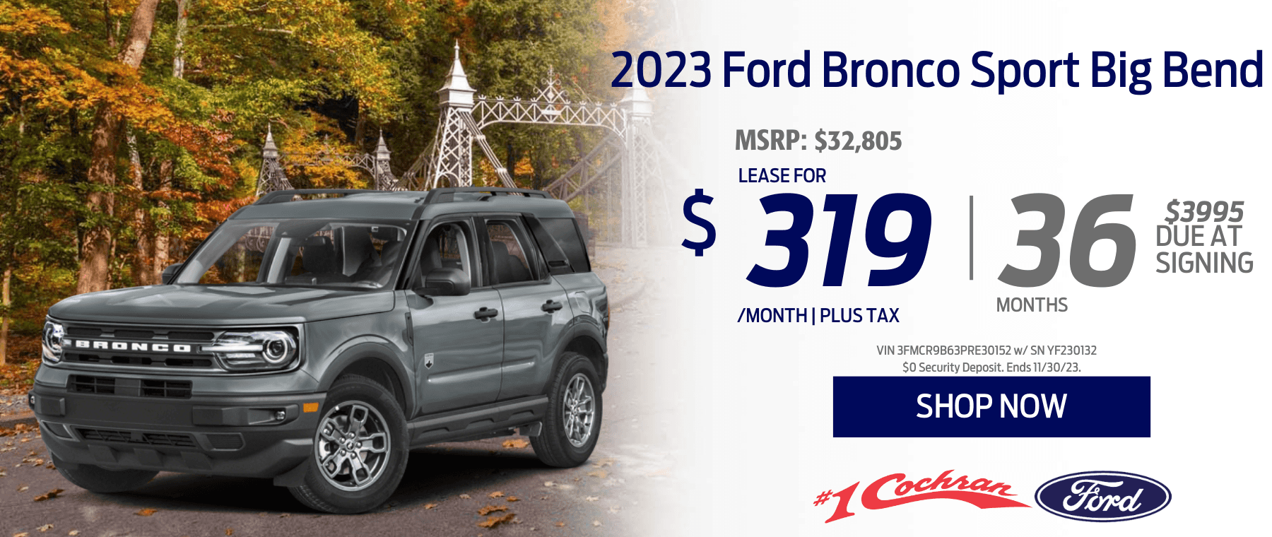 November 2023 Bronco Sport Big Bend Lease Offer