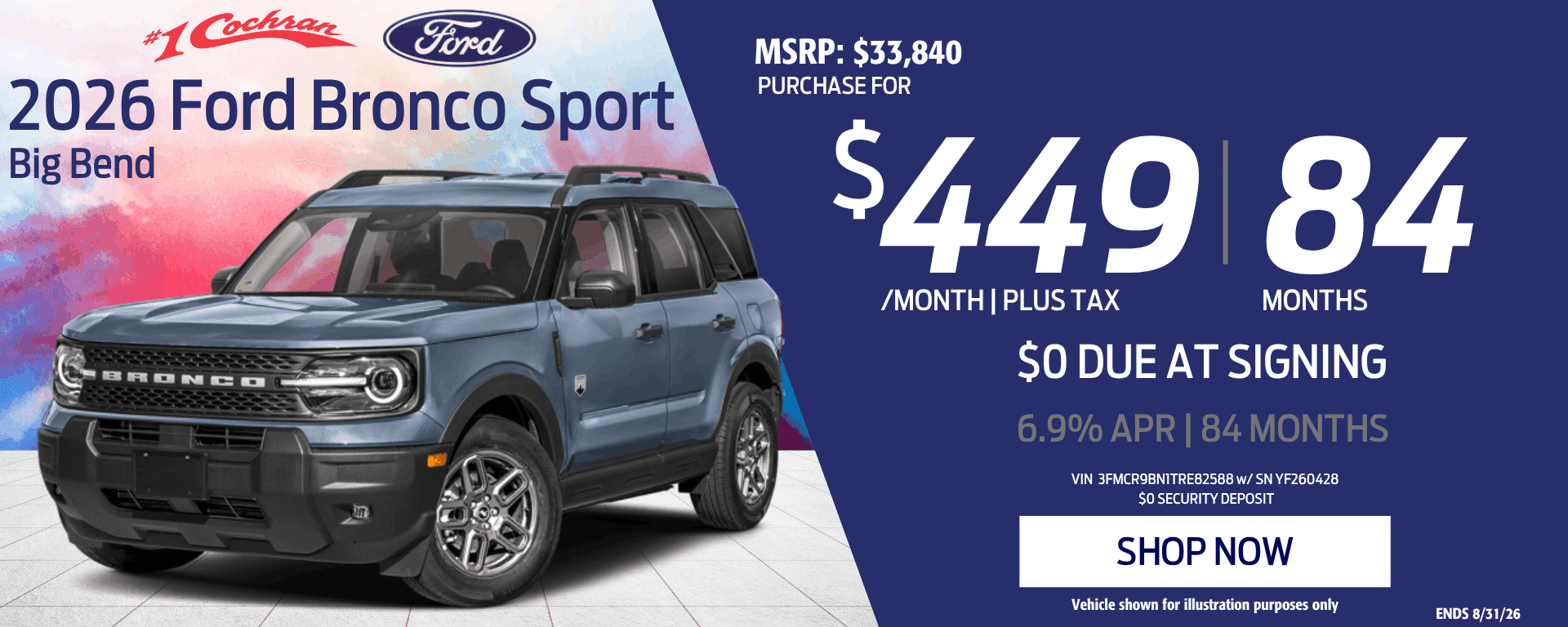 Aug 2026 Bronco Sport Purchase Offer