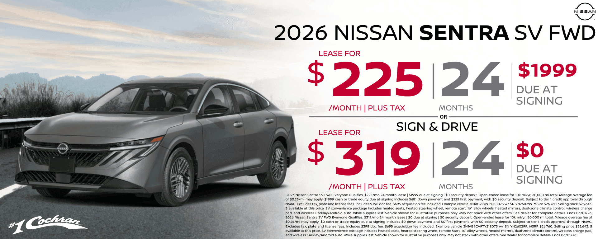 May 2026 Sentra Lease Offer
