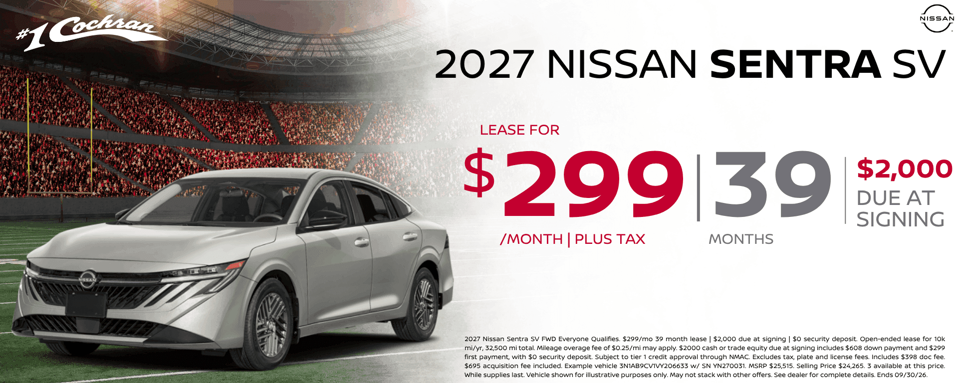 Sept 2026 Sentra Lease Offer