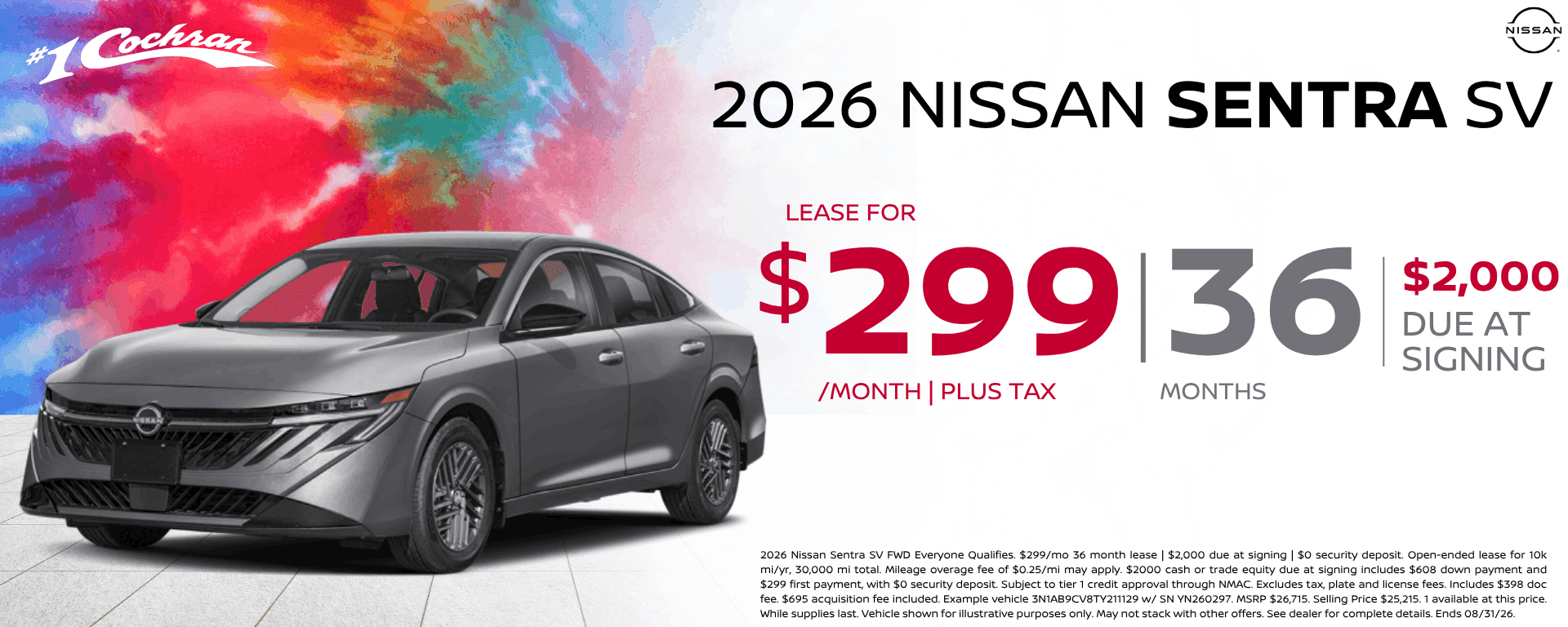 Aug 2026 Sentra Lease Offer
