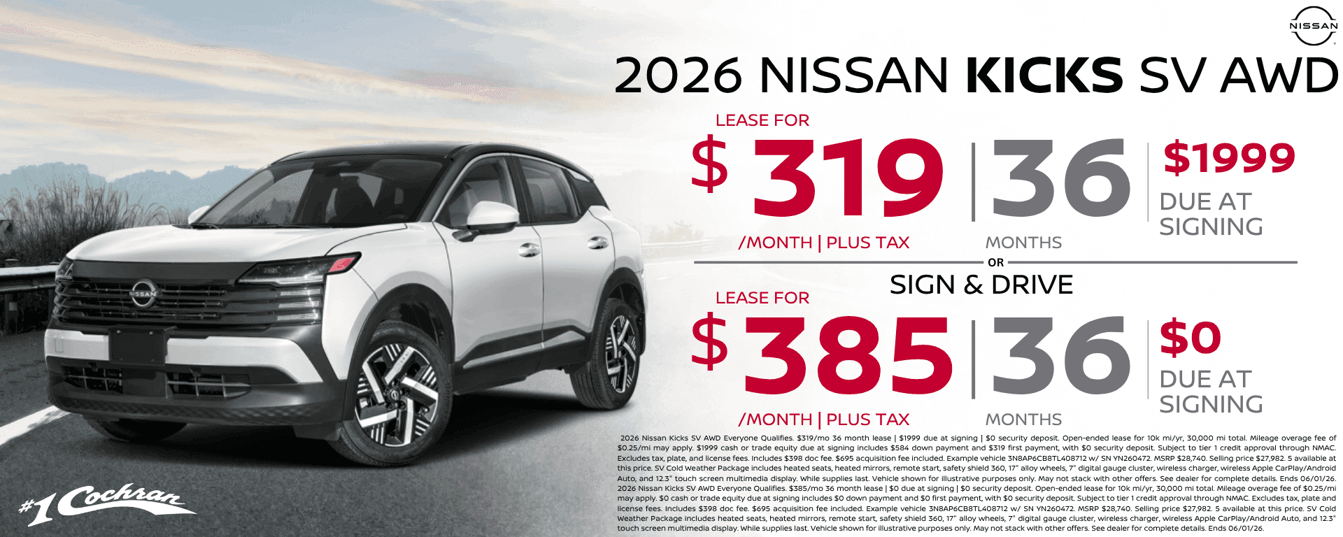 May 2026 Kicks Lease Offer