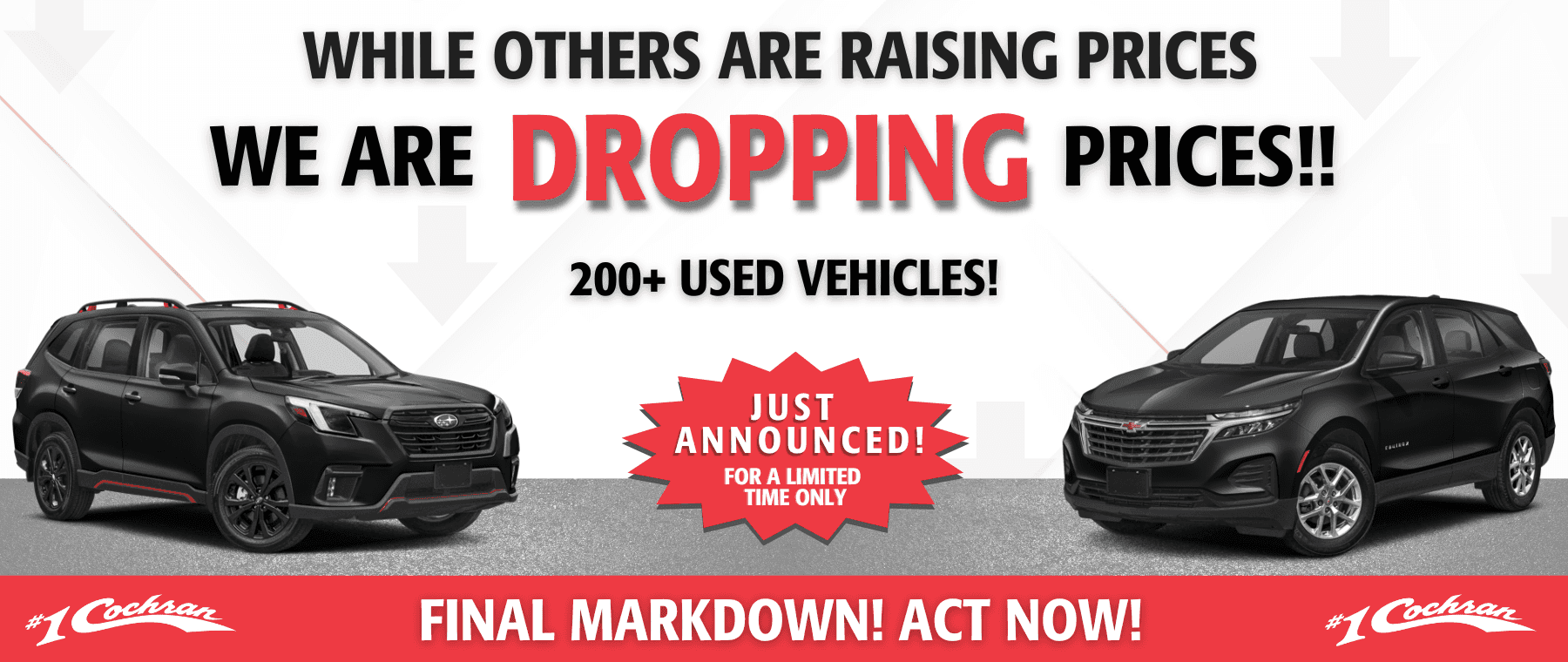 We Are Dropping Prices! Final Markdown Used Vehicles! DSK