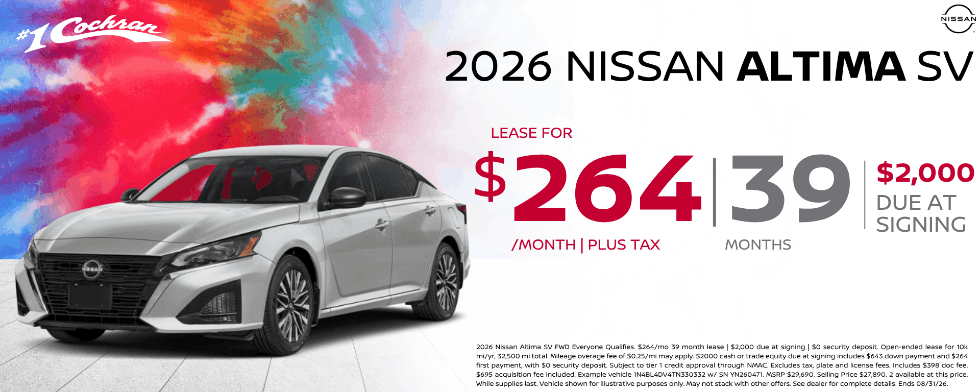Aug 2026 Altima Lease Offer