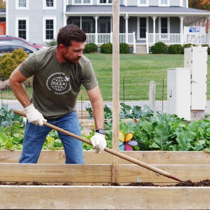 Swope team member supporting a local community garden