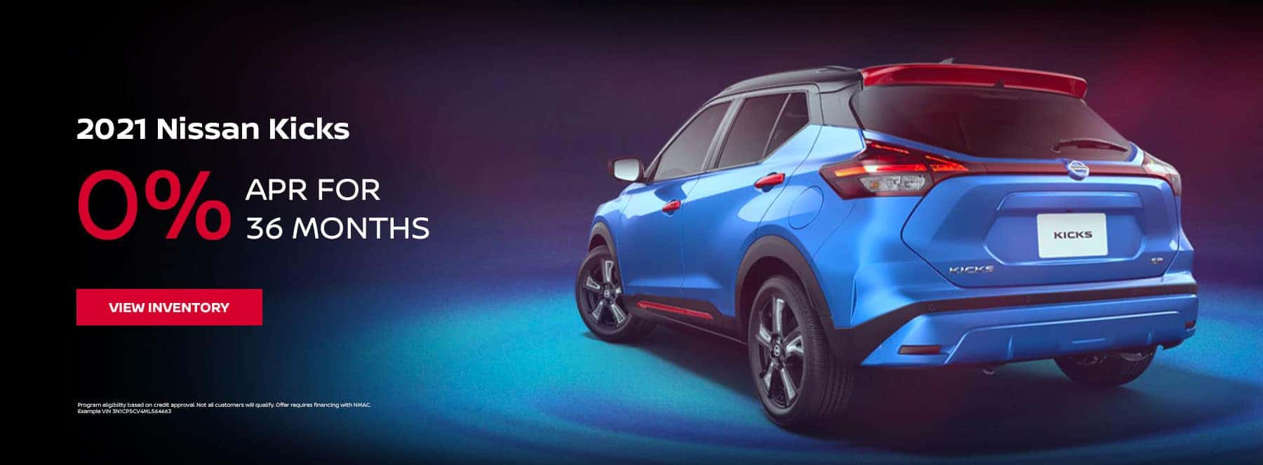 2021 NISSAN KICKS 0.90% APR for 36 months