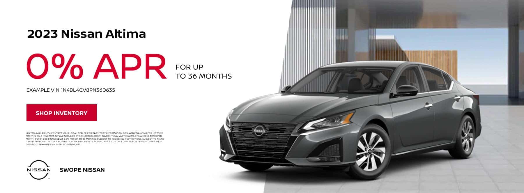 2023 Nissan Altima 0% APR for 36 months