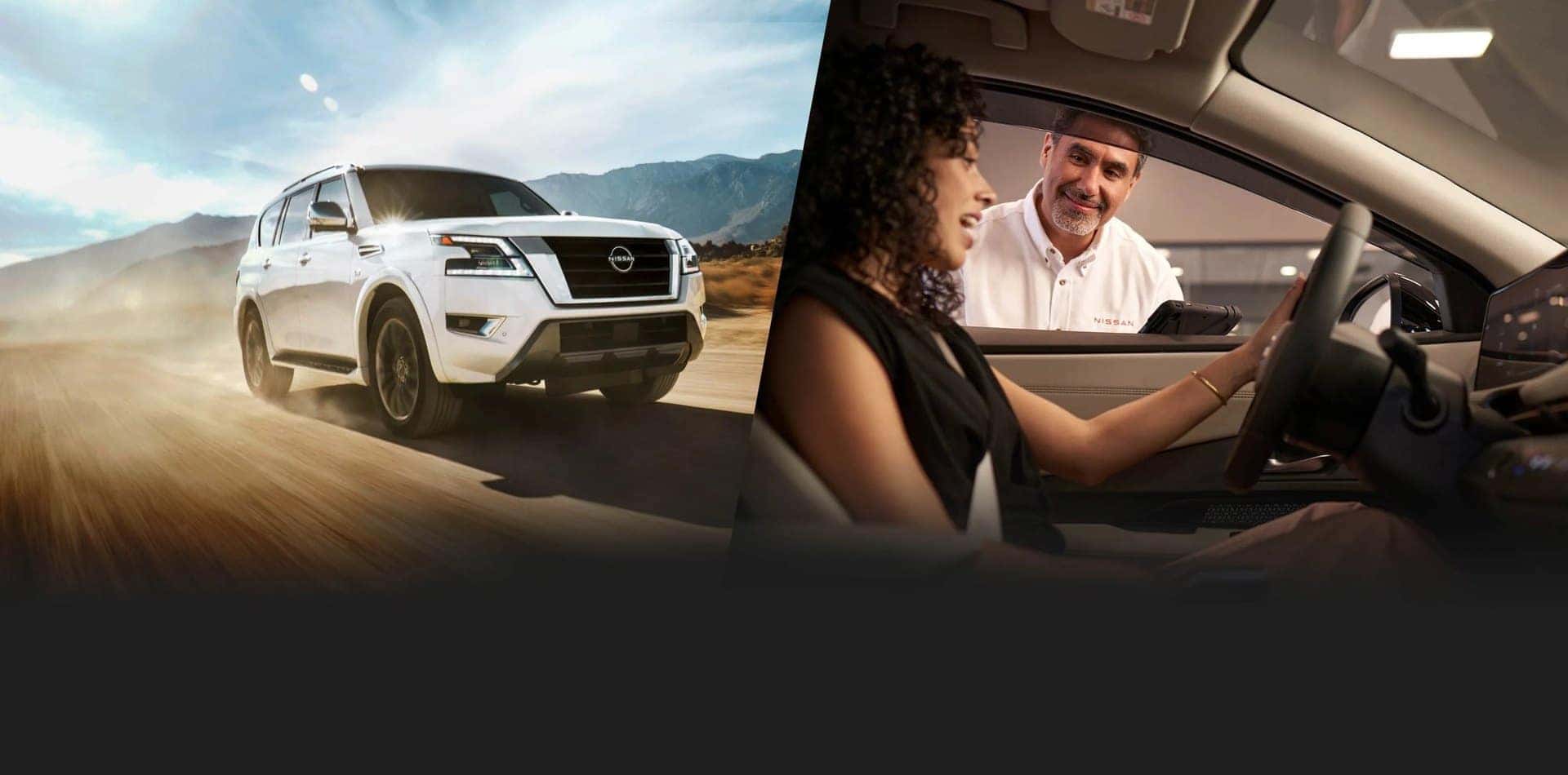 Nissan SUV and service advisor representing expert Nissan service at Swope Nissan in Elizabethtown