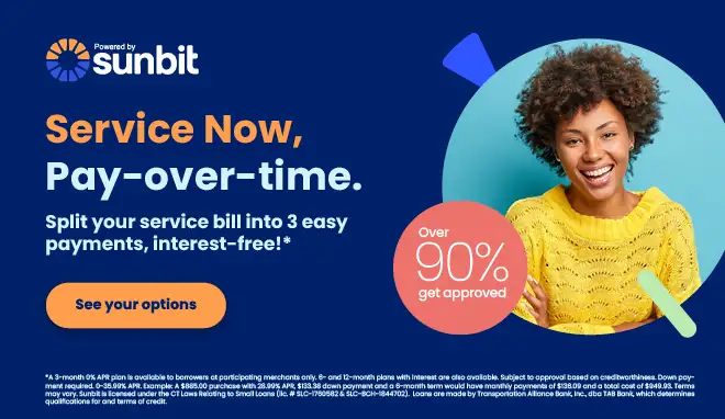 Sunbit payment options for eligible automotive service and repair expenses at Swope Nissan