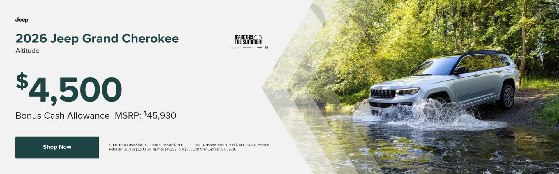 August Grand Cherokee Offer