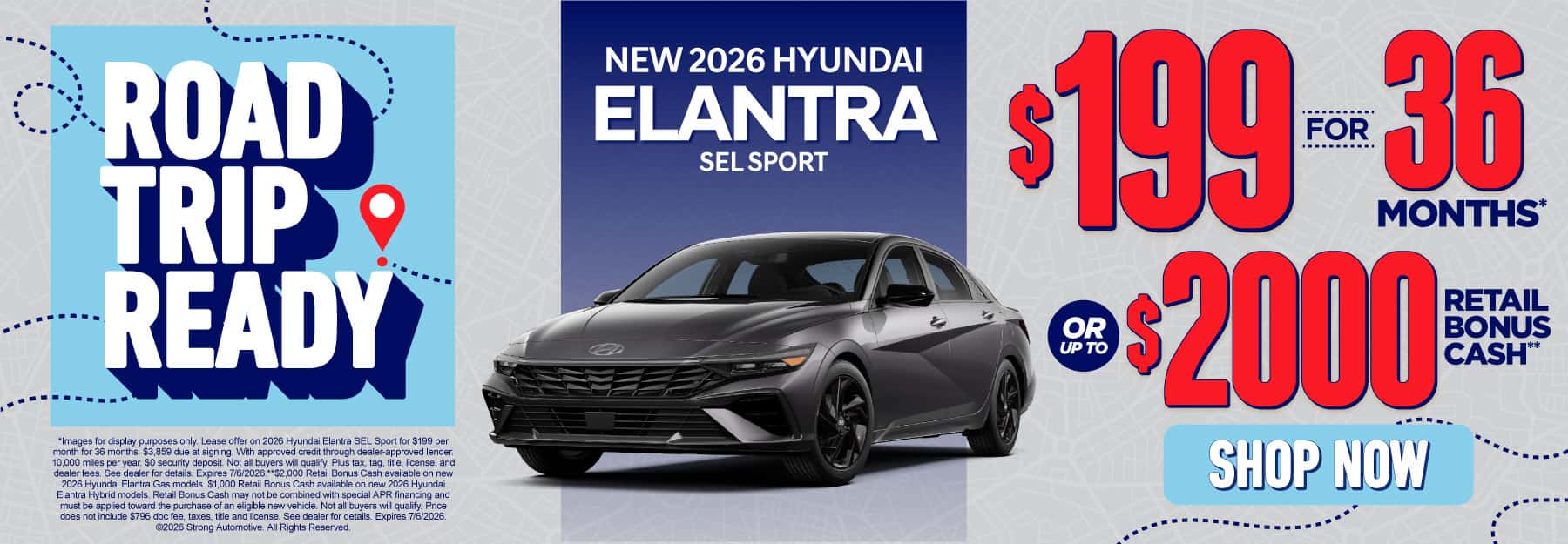 NEW 2026 HYUNDAI ELANTRA SEL SPORT "$199 per month for 36 months* OR Up to $2,000 in Retail Bonus Cash**"