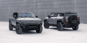 Two 2026 GMC Hummer EVs Parked Side by Side