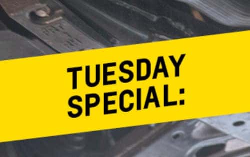 Tuesday: $39.95 Oil Change. Synthetic Blend 6 Qtrs. includes: Tire Rotation, Safety Inspection, & Car Wash.