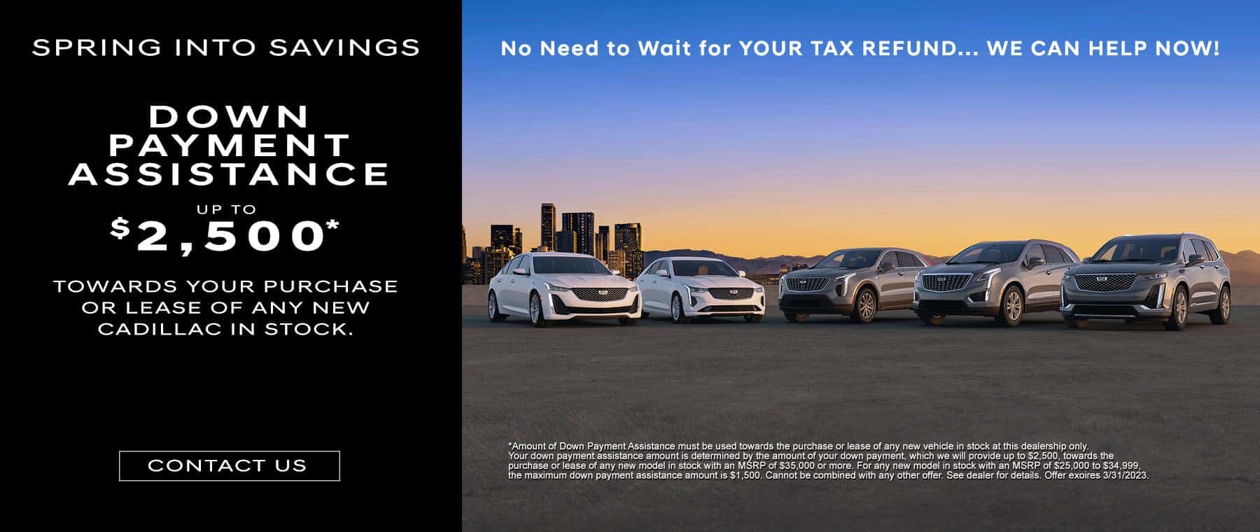 Spring into Savings Banner 2500 Cadillac