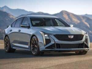 2026 Cadilac CT5-V Parked mountians in the back